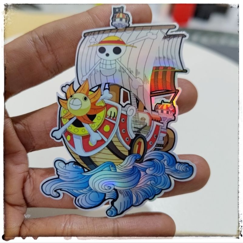 

sticker one piece, kapal one piece, team one piece helogram