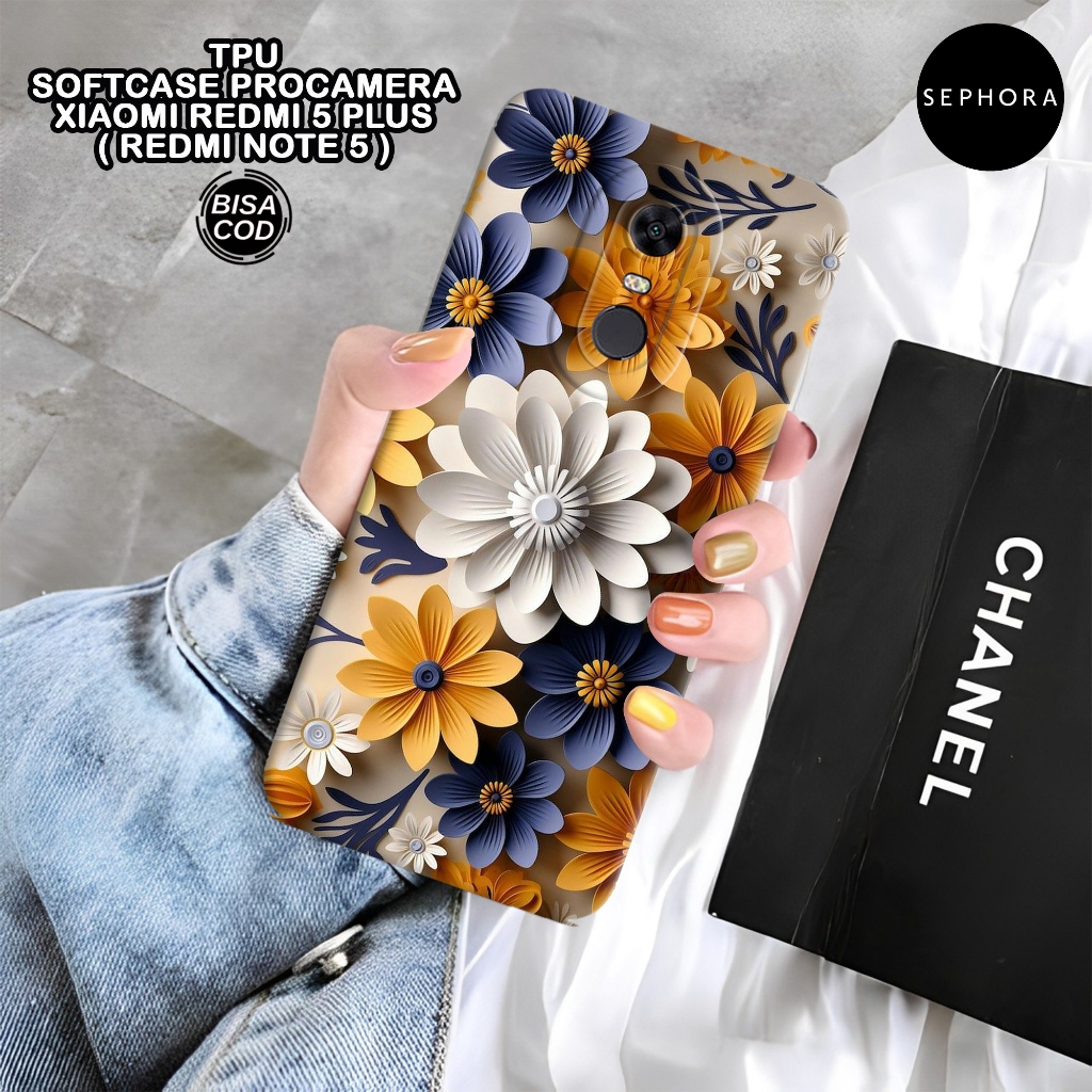 Case XIAOMI Redmi 5 Plus ( Note 5 ) - Fashion Case Bunga - Softcase Redmi 5 Plus ( Note 5 ) - Case P