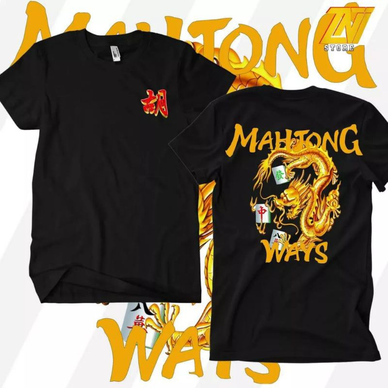 Kaos distro mahjong , atasan slot viral, baju tshirt pria wanita