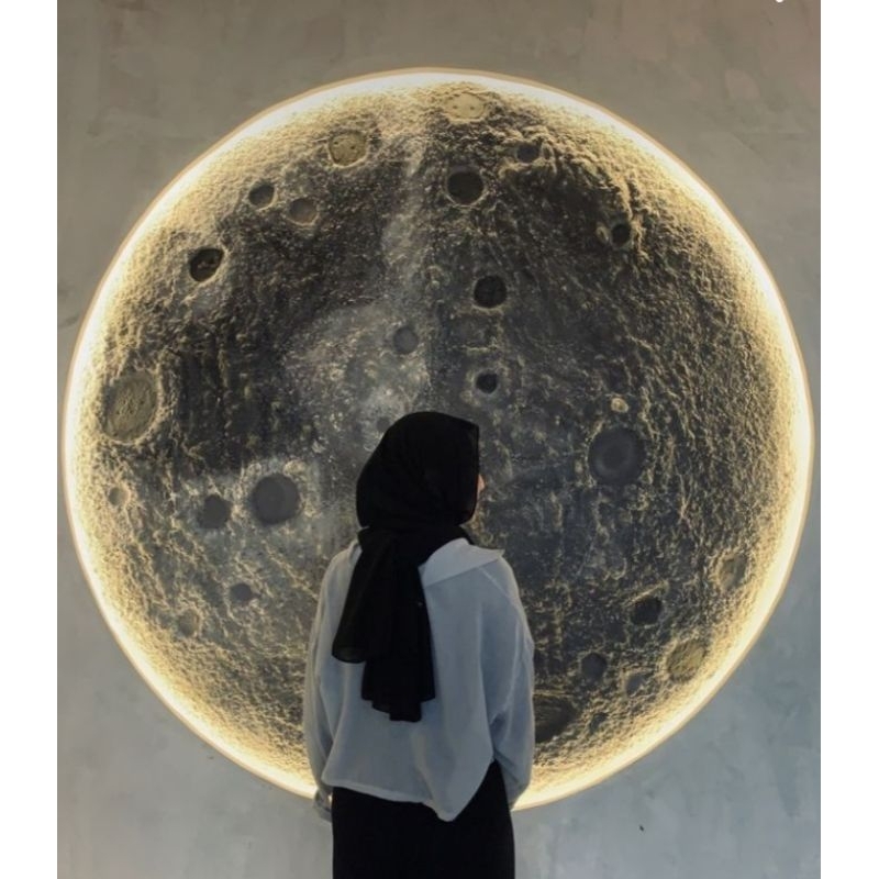 Lampu plavon lampu dinding minimalis hiasan dinding dengan relief bulan