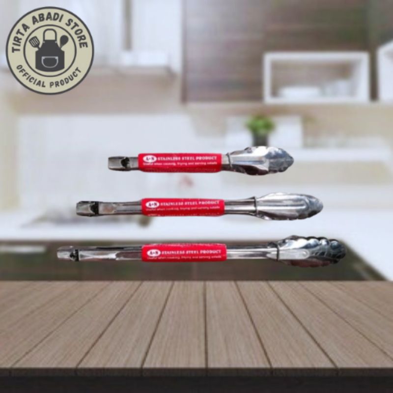 Capit Capitan Makanan Stainless / Teflon | Penjapit Gorengan Stenlis / Teplon 22cm 30cm 35cm