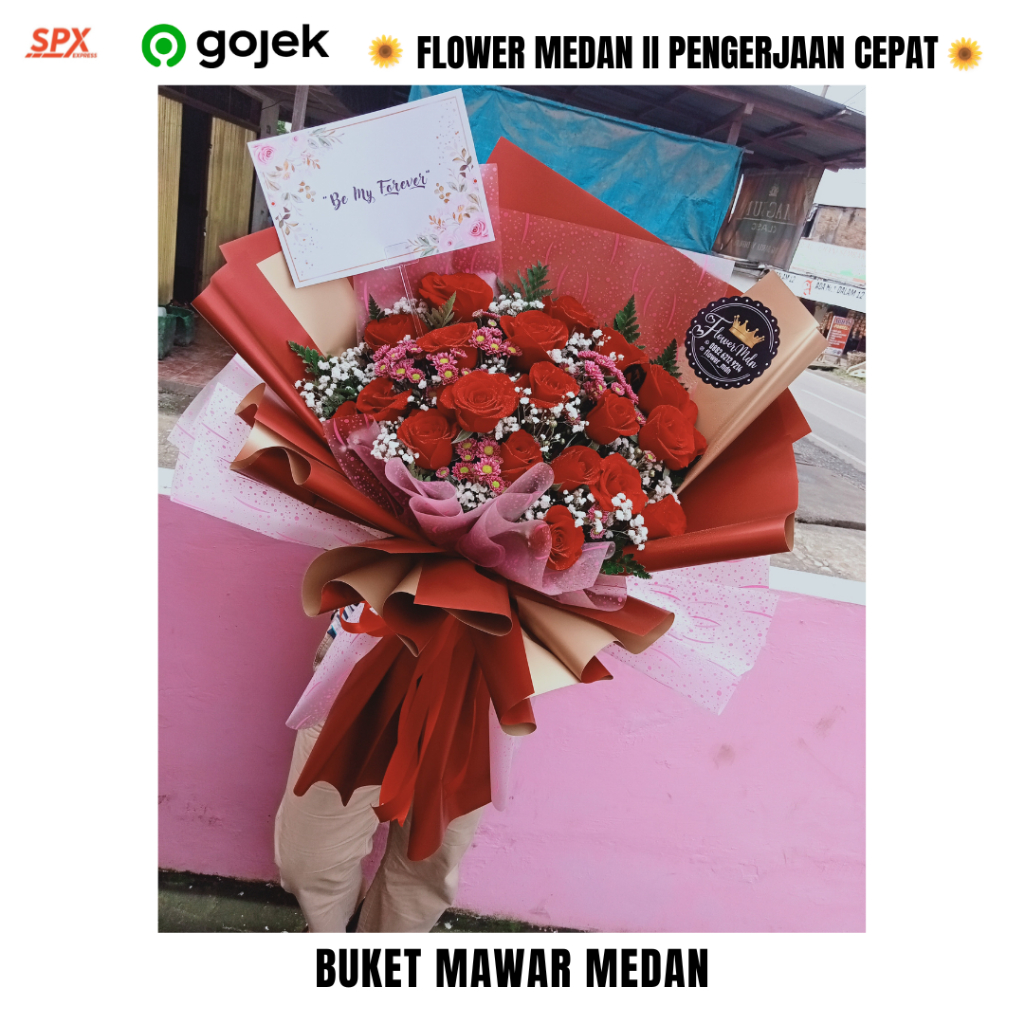 buket medan mawar asli gift wisuda ulang tahun anniversary pernikahan