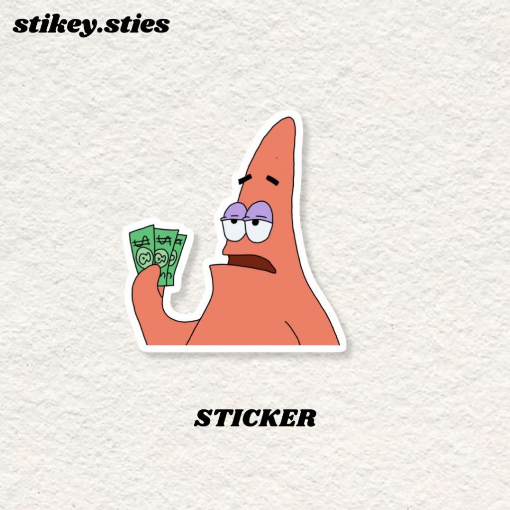 

STICKER PATRICK STAR BRAND AESTHETIC ANTI AIR VINYL / STIKER HELM LAPTOP HP MOTOR TUMBLR TAS KOPER