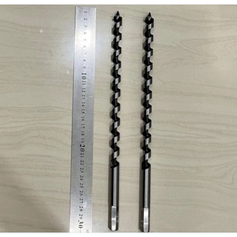 mata bor kayu augerbit 6mili (1/4 inchi) panjang 30cm mata bor pelobang kayu 6mm x 300mm