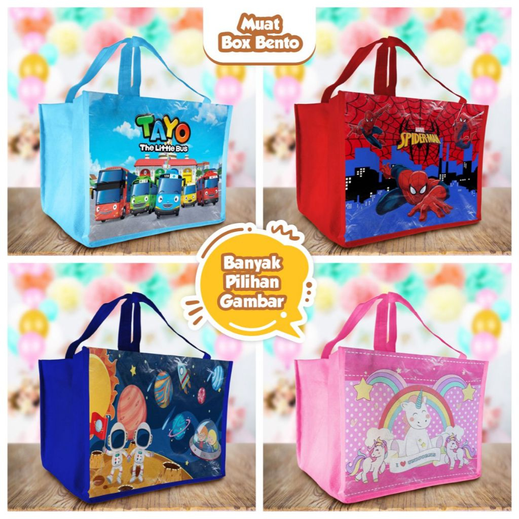 

Ektra Packing Tas Kado Goodie Bag Hampers Tas Ulang Tahun Motif Kartun Lucu
