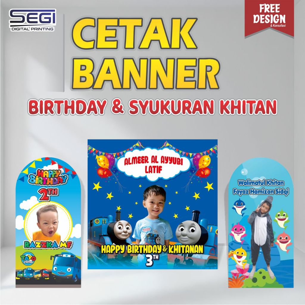 TERLARIS, BANNER SPANDUK ULANG TAHUN ANAK PEREMPUAN DAN KHITANAN