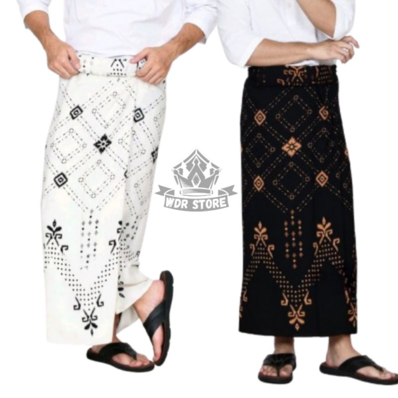Sarung Batik Pria Hitam Putih Dewasa Premium Palaikat Warna Tumpal Motif Kain Sarung Samping TERBARU