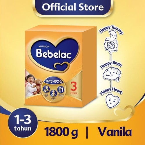 BEBELAC 3 VANILA UKURAN 1800 GRAM SUSU PERTUMBUHAN UNTUK USIA 1-3 TAHUN
