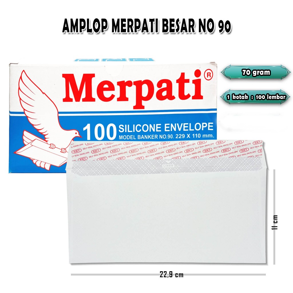 

amplop besar merpati no 90 / 1 kotak / 100 lembar