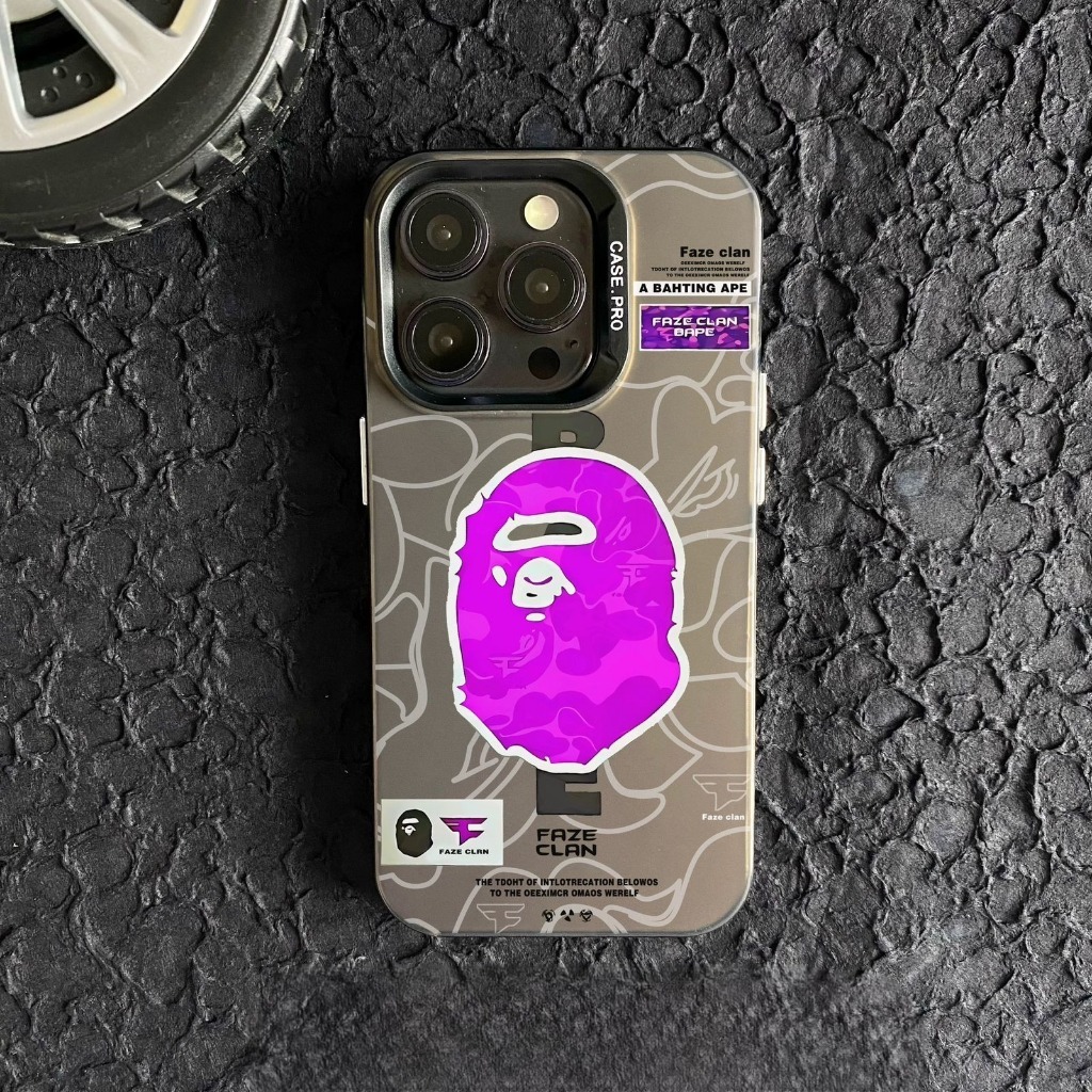 PREMIUM MATTE HARD CASING TRENDY BAPE CASE UNTUK IPHONE 7 8 7+ 8+ X XS XR 11 12 13 14 15 16 17 17AIR