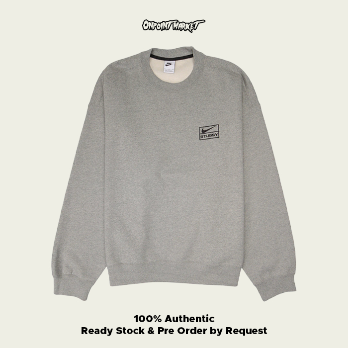 Nike x Stussy Fleece Crewneck Grey