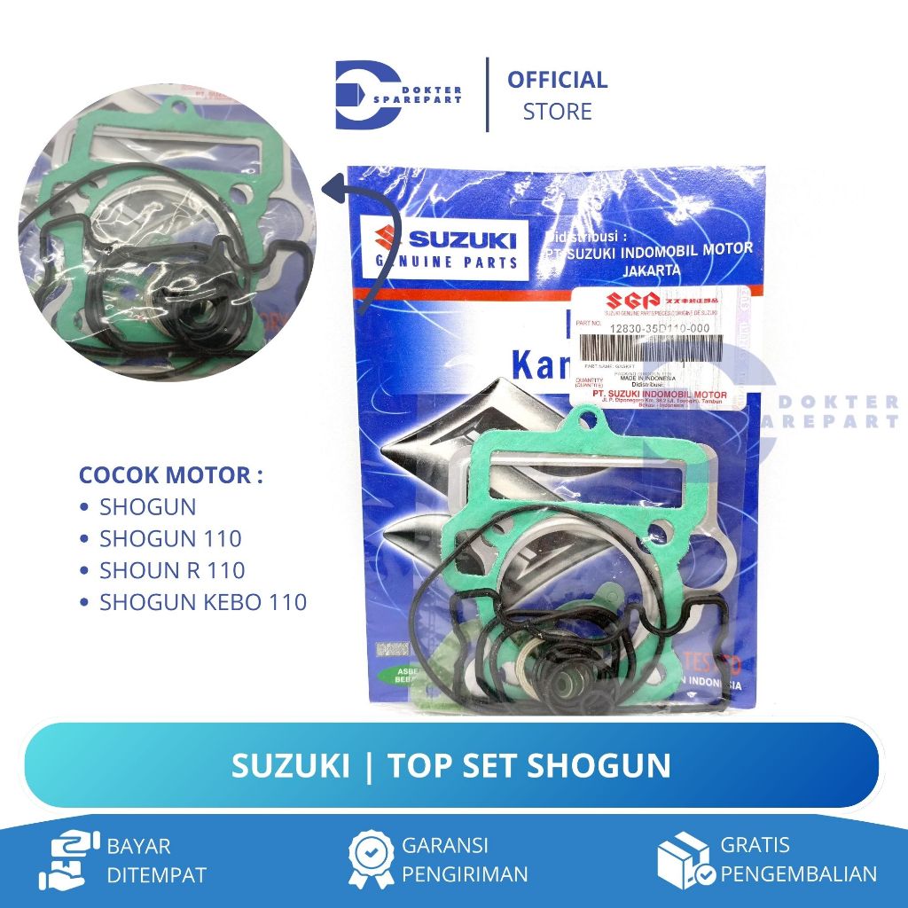 SUZUKI TOP SET PACKING SET SHOGUN / SHOGUN 110 / SHOGUN R 110 / SHOGUN KEBO / GASKET KIT / PAKING