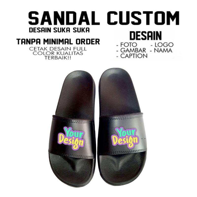 SANDAL SLOP PRIA WANITA // SENDAL CUSTOM  // SANDAL SLIP SELOP CUSTOM // SENDAL SLIDE // SANDAL POLO