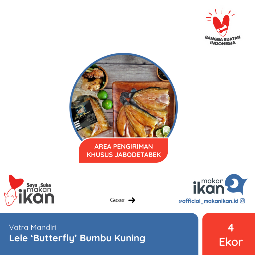 

Lele Butterfly Bumbu Kuning 4 ekor