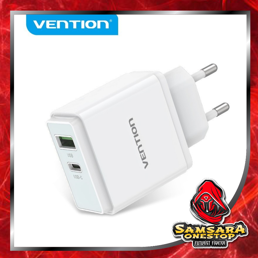 Vention USB-C Charger 2 in 1 PD3.0 20W QC3.0 18W Wall Charger