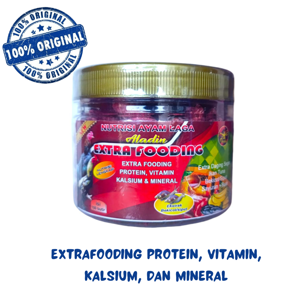 EXTRAFOODING (ALADIN) TOPLES 100 BUTIR - sarapan ayam berprotein, kalsium, mineral