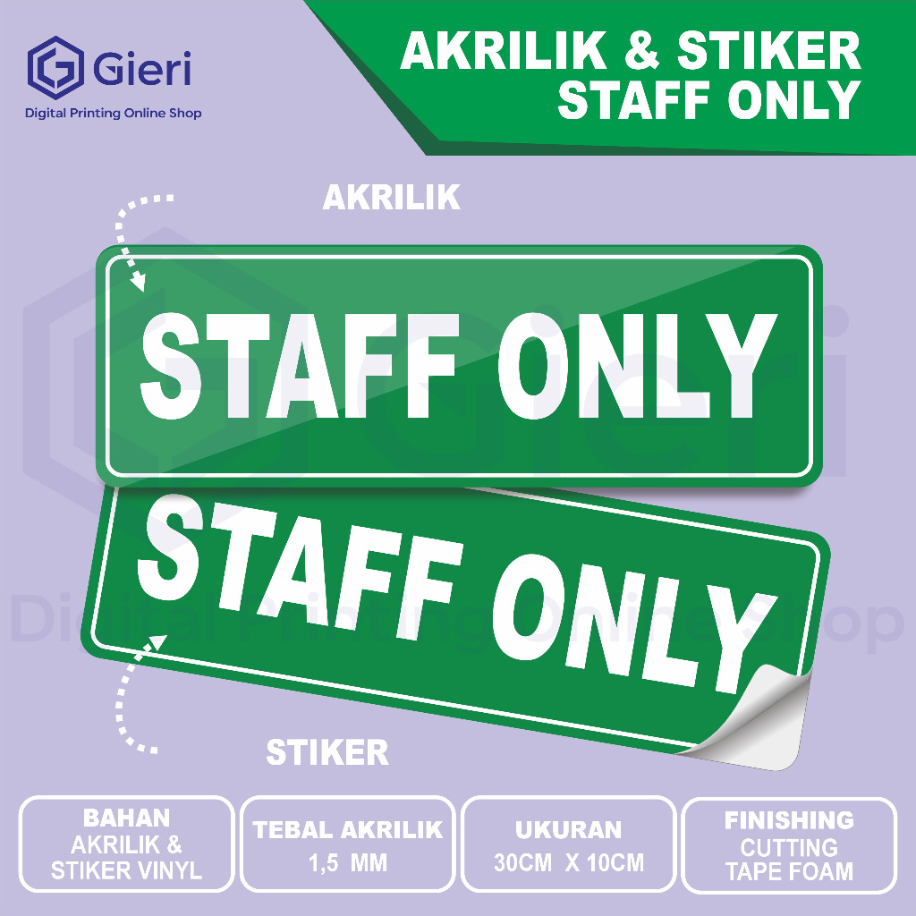 

AKRILIK & STIKER STAFF ONLY