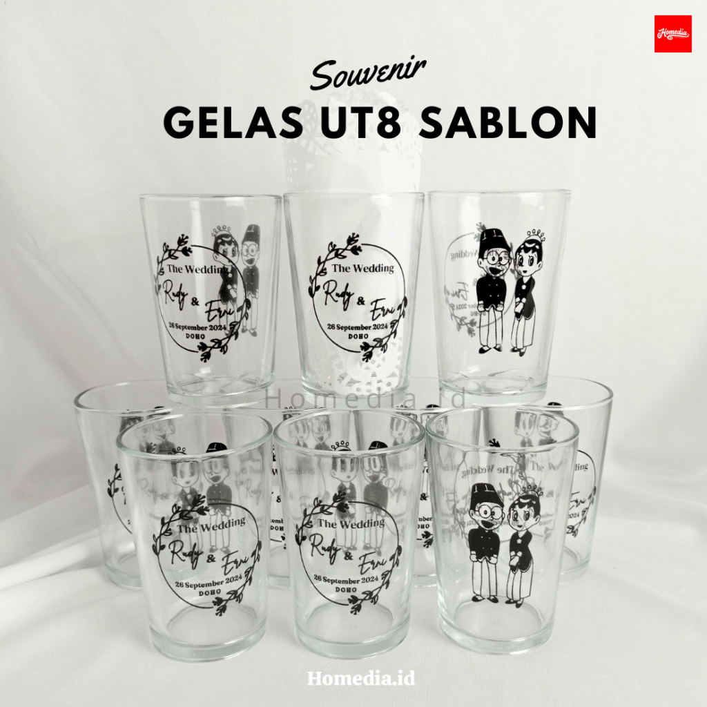 Souvenir Gelas Bening UT 8 Free Sablon Souvenir Gelas Bening Sablon Gelas Souvenir Murah Souvenir Pe