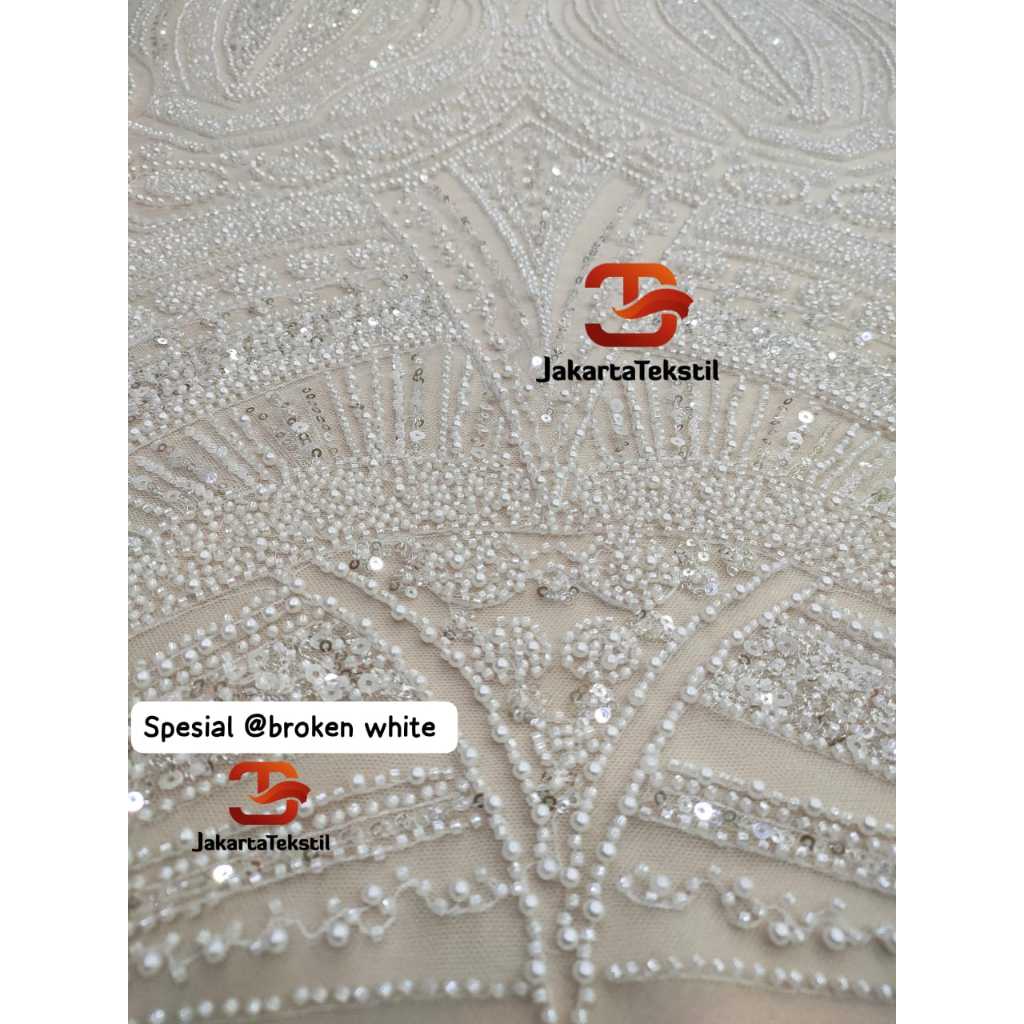 [ 152 ] Bakal kain Lace kebaya tile tule payet elisab full payet mewah