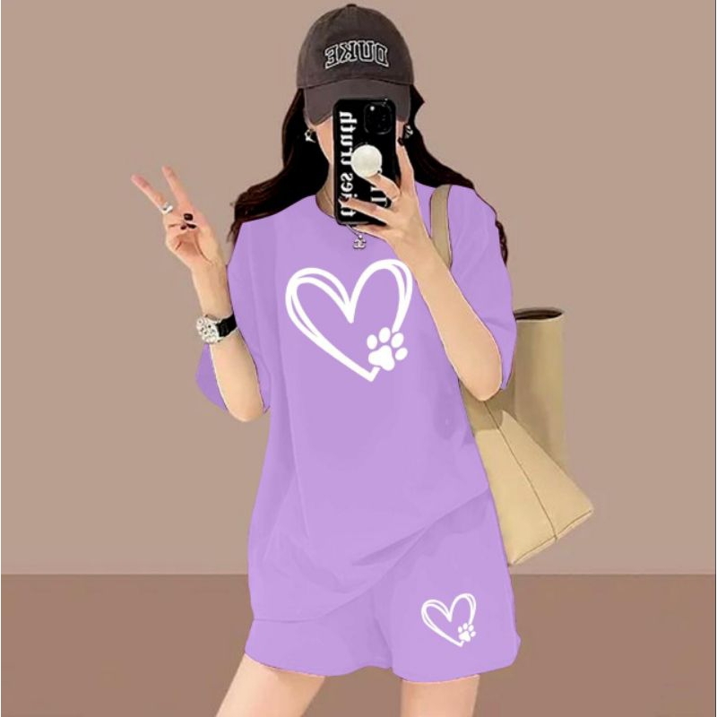 Setelan kaos wanita Jumbo bahan import/ pakaian import/ baju import wanita