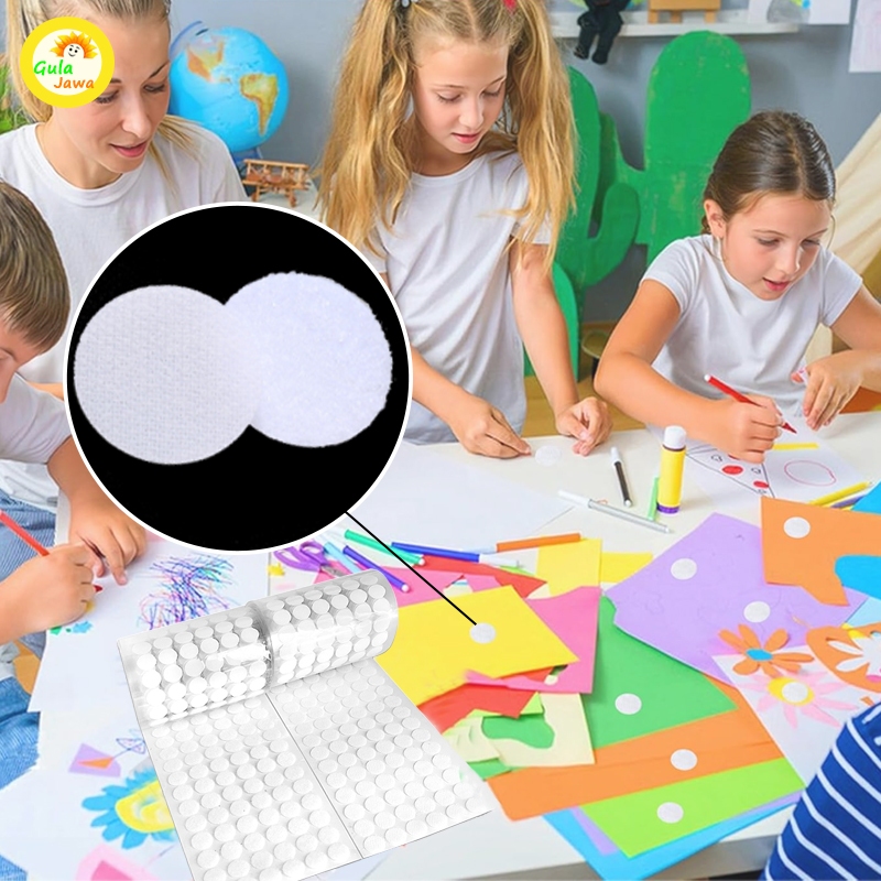 

500 Pasang Velcro Bulat (10mm) Double Side Perekat Serbaguna Velcro Tape Velcro Bulat Tape Double Side Perekat Serbaguna