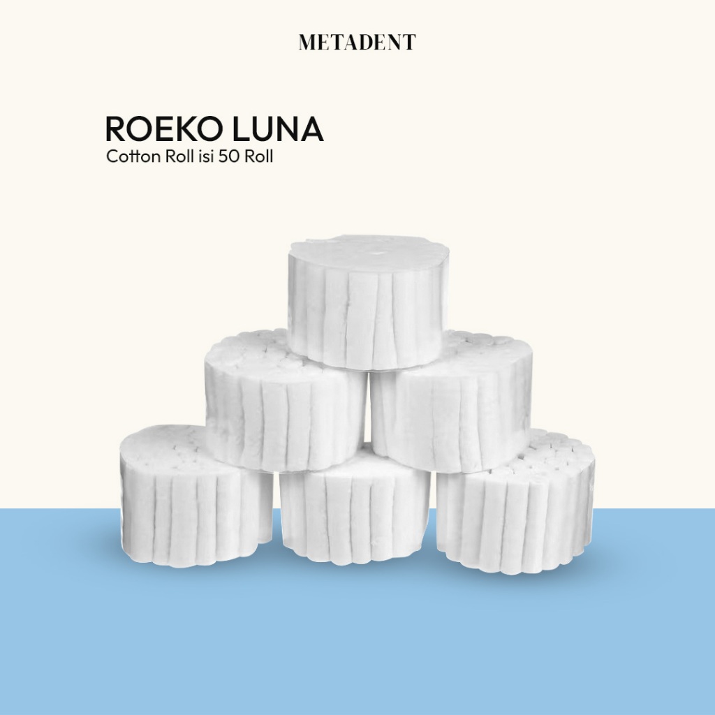 Metadent - Cotton Roll Roeko Luna 1 Roll isi 50 Stik Cotton Roll Satuan