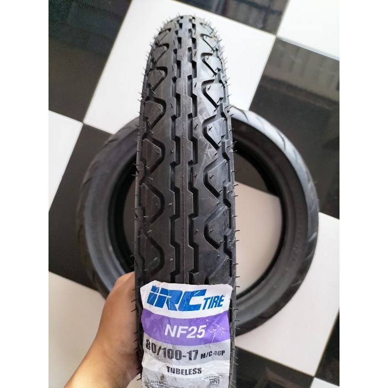 BAN LUAR TUBLESS UKURAN 80/100-17 NF25 BAN DEPAN VERZA MERK IRC ORIGINAL NEW PRODUK 2024