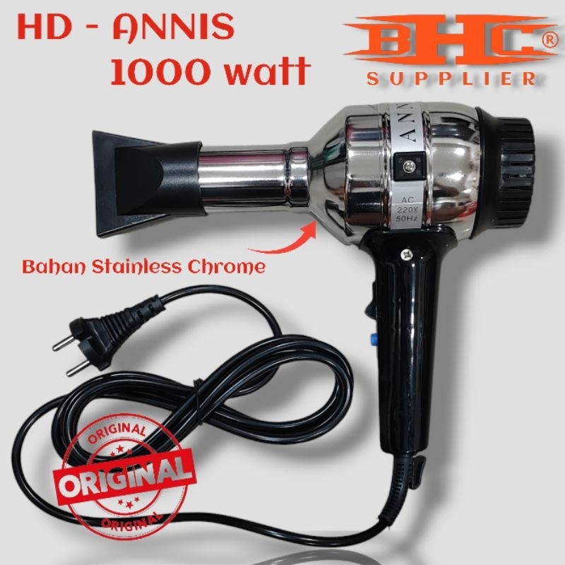 Annis Hair Dryer 1000w Hairdyer Pengering Rambut Pria Wanita untuk Salon Barbershop Pangkas Rambut R