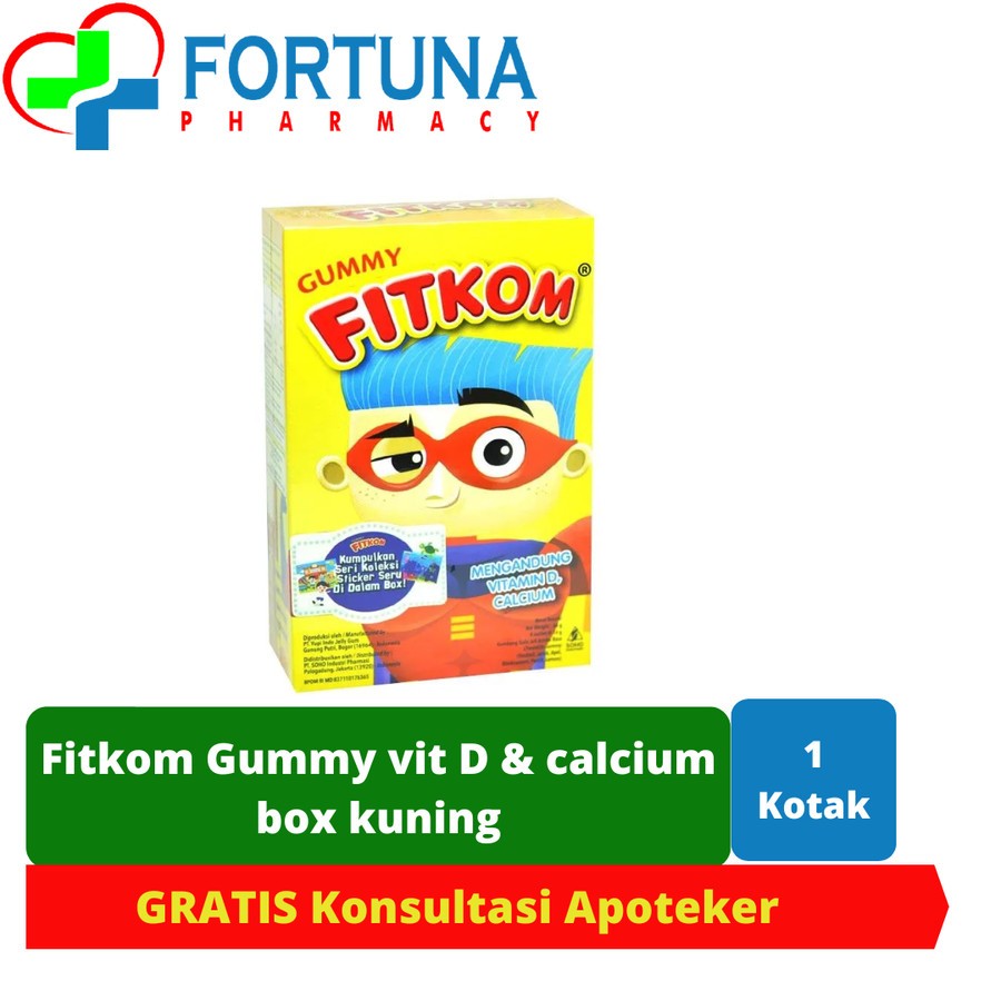 Fitkom Gummy vit D & calcium box kuning (Box)