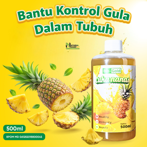 

Cuka Nanas BIO GOLD Kemasan 500ML Cuka Hasil Fermentasi Bantu Turunkan Gula Darah