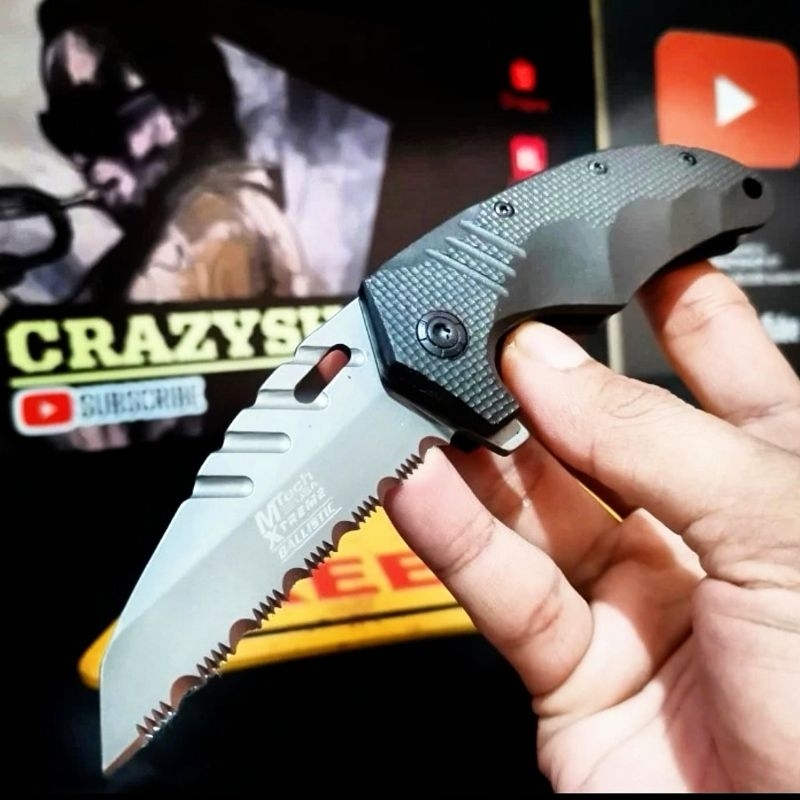 Pisau Survival Titanium solid Stell f75 / Pisau Survival Lipat Mtech / Pisau camping / Survival Kit