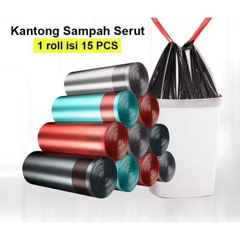 [COD] KANTONG SAMPAH ROLL DENGAN TALI / KANTONG PLASTIK SAMPAH TALI / KANTONG PLASTIK ROLL SAMPAH DE