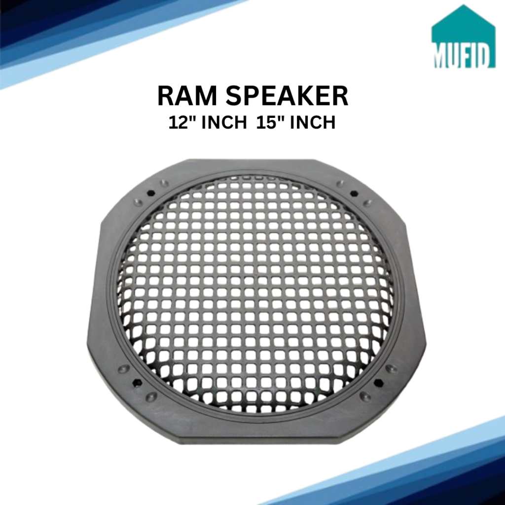 Grill Speaker 12" dan 15" / Ram Speaker 12 Inchi 15 Inchi / Bingkai Spaeaker Plastik / Tutup Woofer