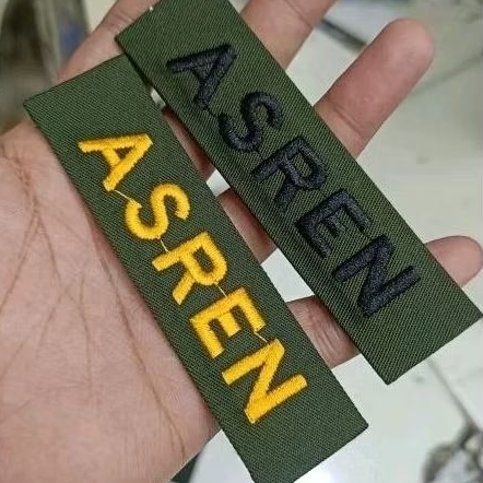 Papan nama topi komando PDH PDL TNI AD AL AU bordir perkeras perekat