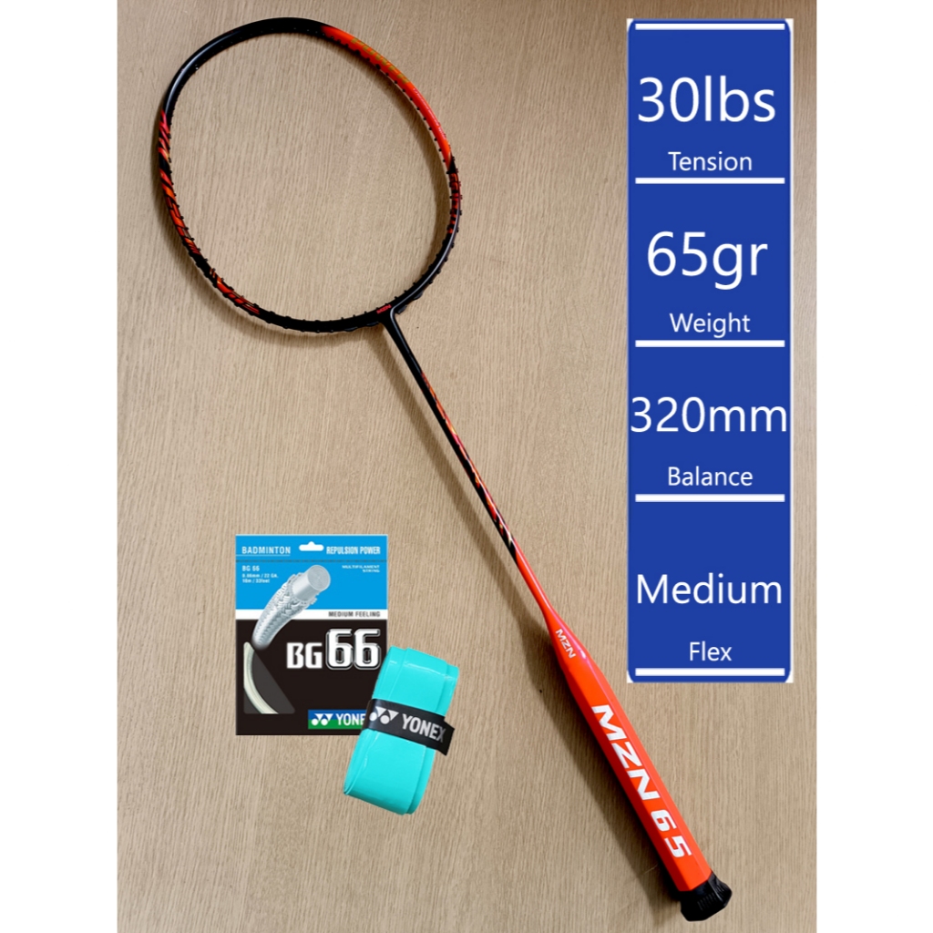 MZN VYPER 99 TEHNIC FULL CARBON RINGAN 65 gr mizuno RAKET BADMINTON BULUTANGKIS - Raket Senar