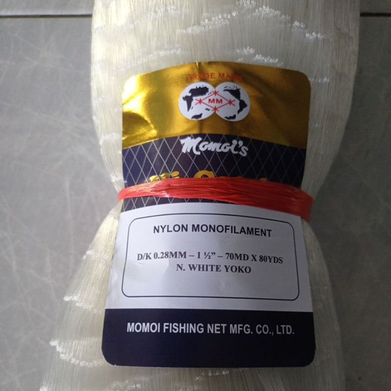 Jaring ikan Momoi 0.28 1½ inchi 70md/80yds yoko jaring ikan bahan jala pukat ikan momoi
