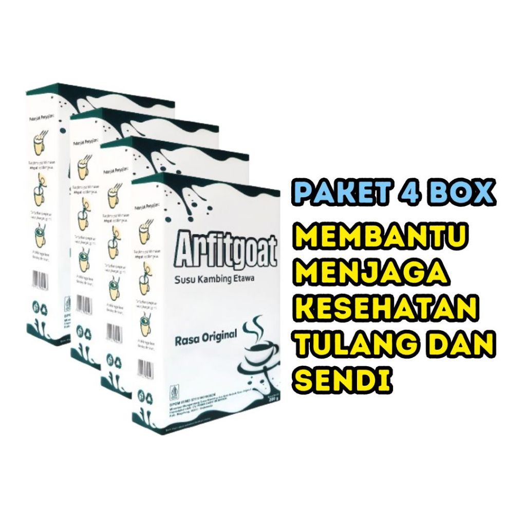

Paket 4 Box ARFITGOAT PUTIH Susu Etawa Premium Original Putih Membantu Menjaga Kesehatan Tulang Dan Sendi
