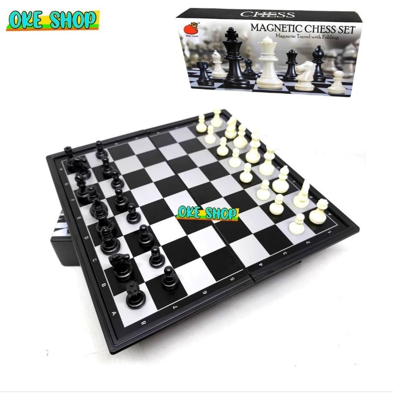 Papan Catur Plastik Magnet MURAH Ukuran  (19 x 19 cm) - Chess Board Games