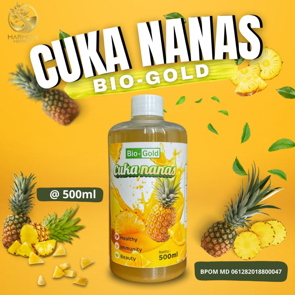 

Cuka Nanas Bio Gold 500ml Fermentasi Buah Nanas Asli Original Bantu Turunkan Kadar Gula Darah
