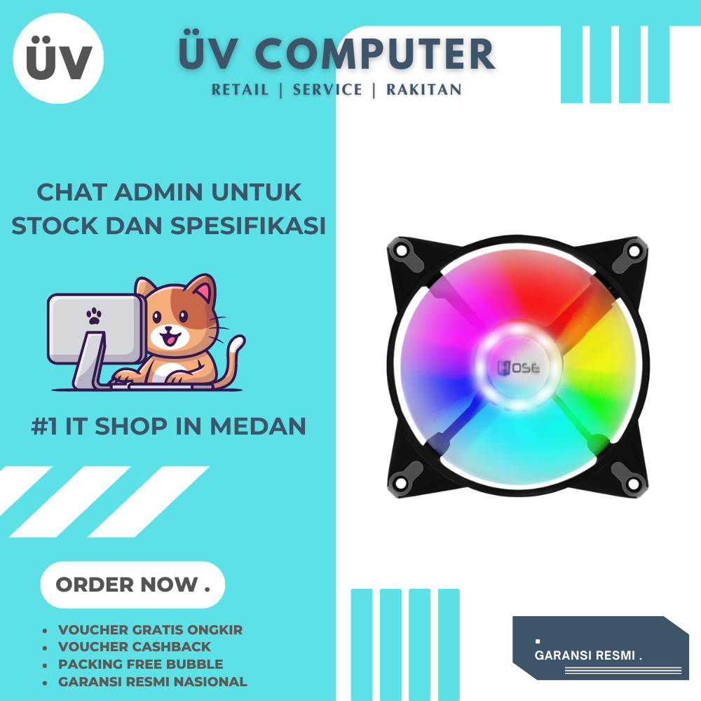 Fan Casing Case PC Komputer | Hose Lexa Gaming Magic Wind | RGB Static | 80mm 8cm | Molex