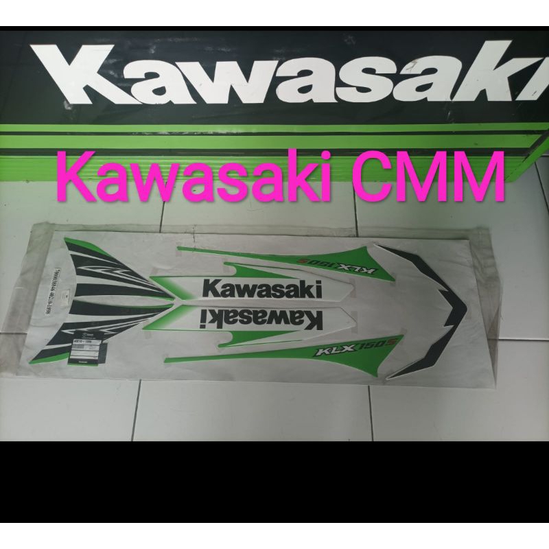 Stiker stripping set KLX BF tahun 2011 hijau. Original kawasaki.