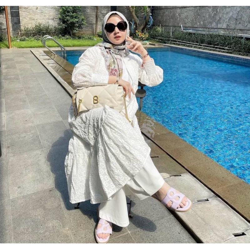 monogram dress benang jarum buttonscarves