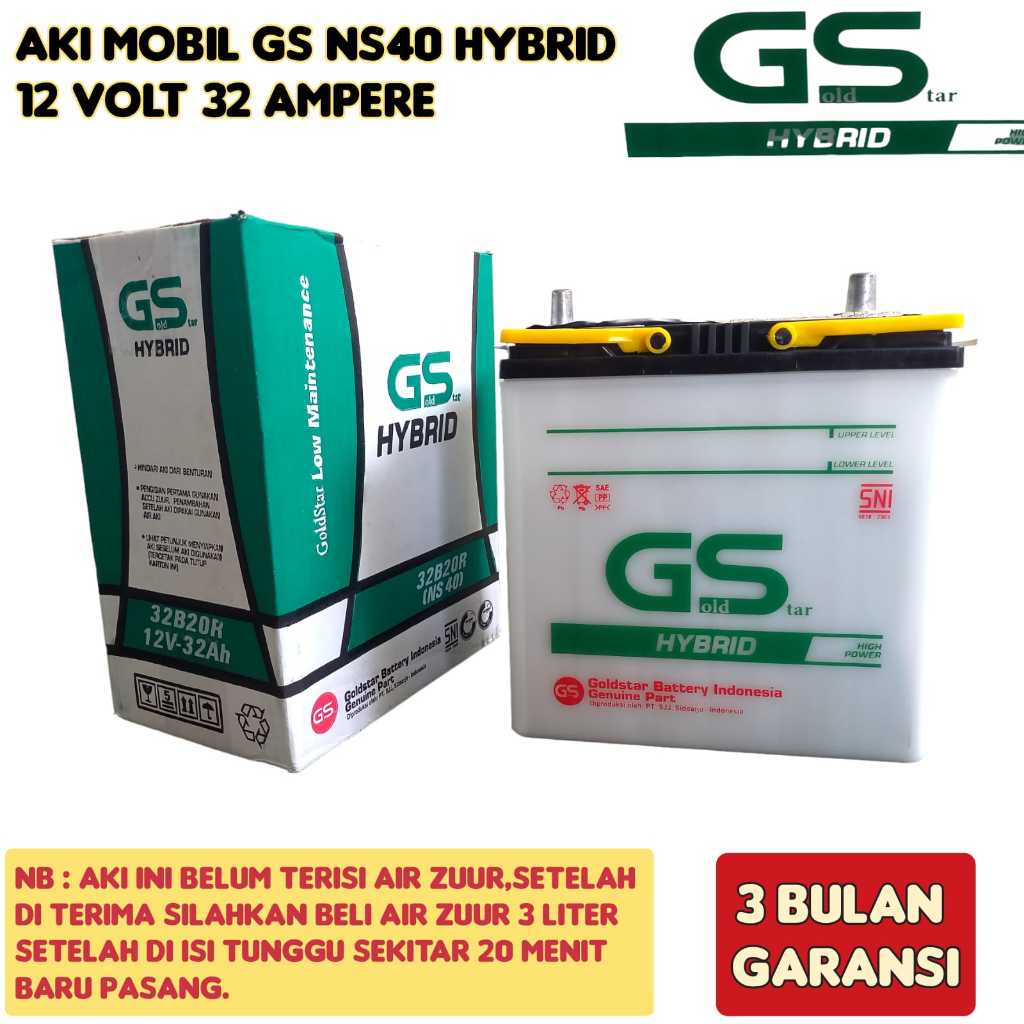 Aki Mobil Avanza/Rush/Espass/Terios/Xenia/Katana/Carry GS NS40 32 Ampere