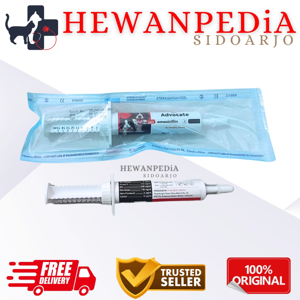 VET ADVOCATE PETS AMOXYCILLIN 10 ml - Obat Antibiotik Kucing Anjing Infeksi Luka Radang Tenggorokan 