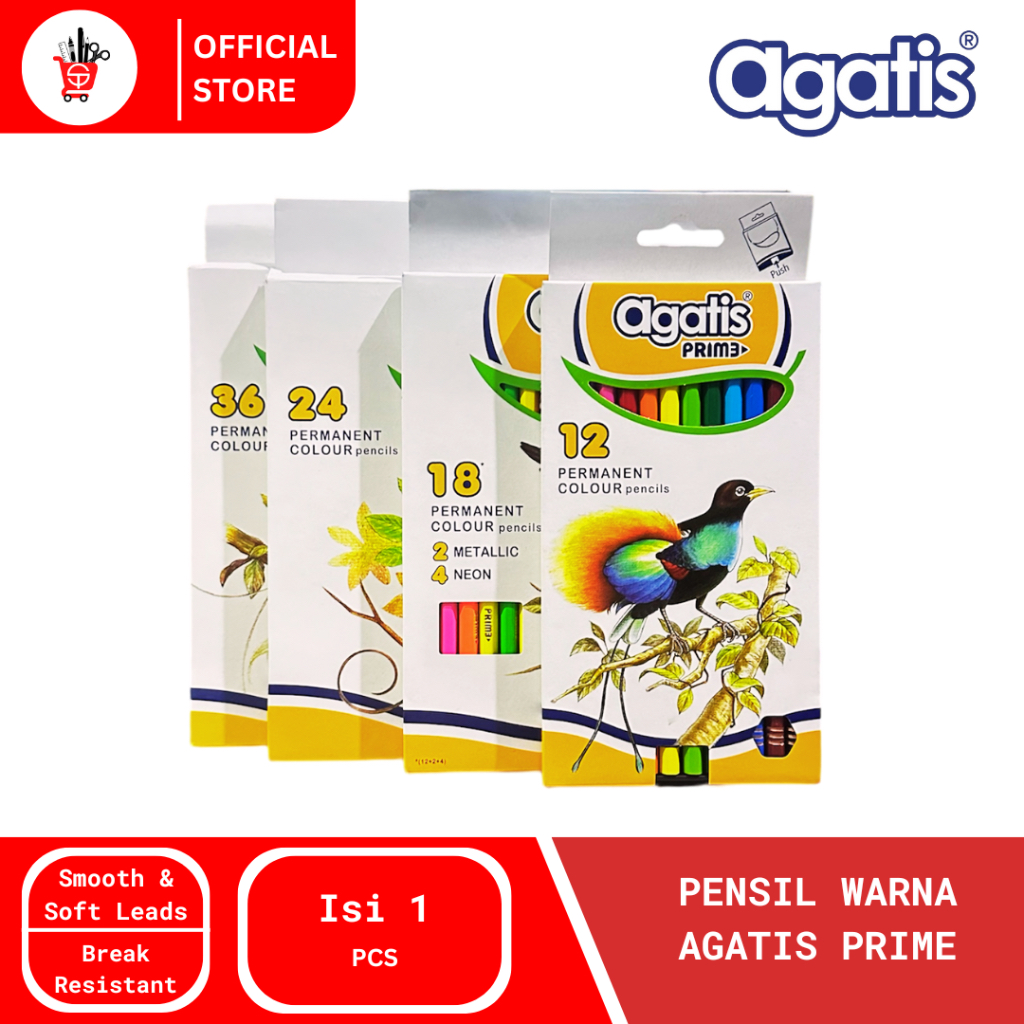 

Color Pencil | Pensil Warna Agatis Prime 12,18,24,36 Warna (1 PCS)