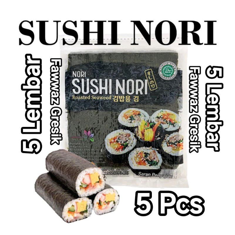 

(5 Pcs) Sushi Nori Roasted Seaweed Rumput Laut Sushi / JAVA Yaki Sushi Nori - Roasted Seaweed - Rumput Laut Panggang kemasan 5 Lembar