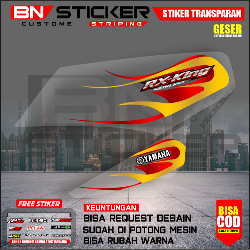 STRIPING DECAL RX KING FACELIFT CUSTOM TRANSPARAN STRIPING RX KING VIRAL UV PREMIUM MAX DECAL IX-23
