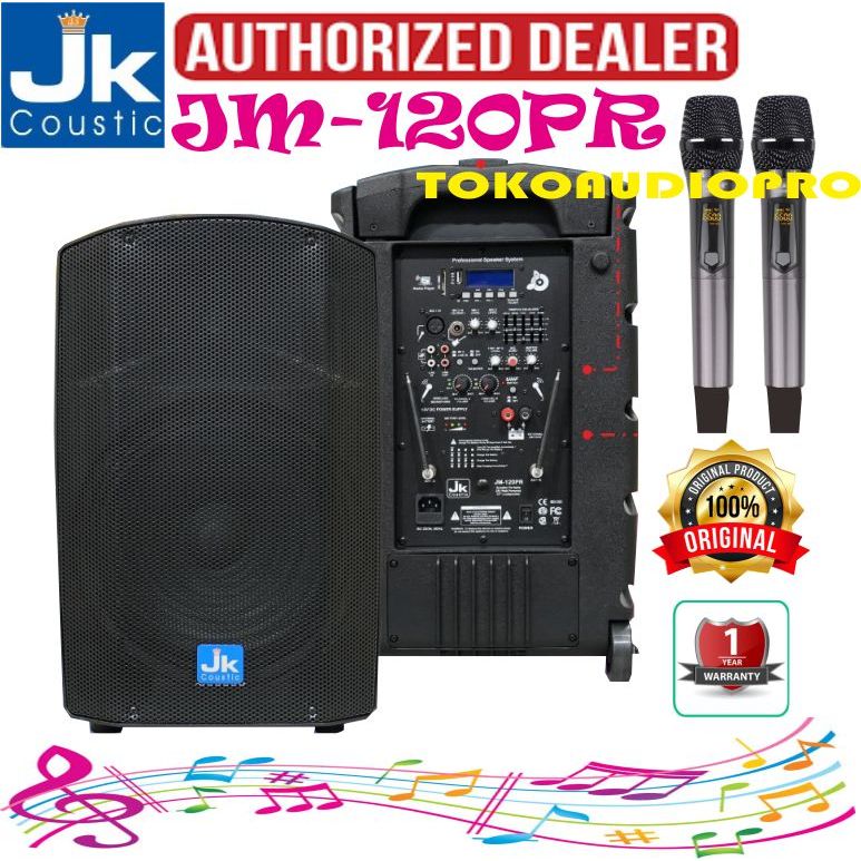 Portable Wireless JK Coustic JM120PR 12-Inch Speaker Portable Wireless JM-120 PR