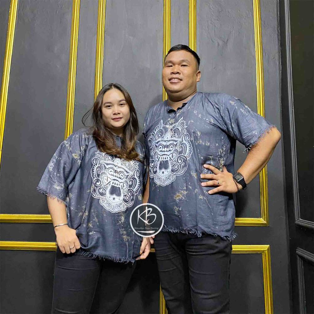 Original - Baju Barong Bali Big Size Unisex - Jet Black - Adem dan Lembut - Kaos Bali Jumbo
