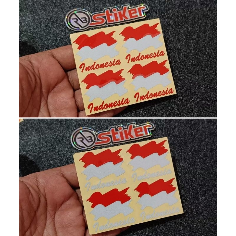 

Stiker bendera indonesia cutting isi 4 pcs